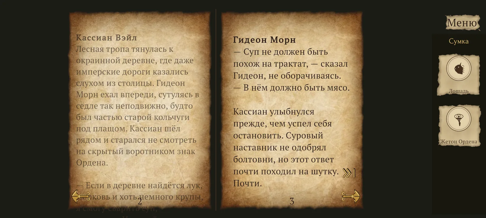 Разворот книги на две страницы
